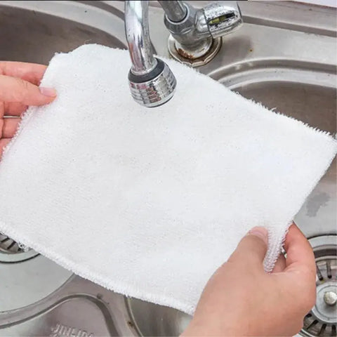 10Pcs Bamboo Wipes Kitchen Dishcloths Cleaning Dish cloth Nonstick Oil Lint-Free Wiping Rags Magic Cleaning Dishrags wiktra