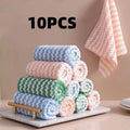 3/5/10Pcs Kitchen Anti-Grease Wiping Rags  Kitchen towel Microfiber Wipe Household Cleaning Products Multifunctional Cleaning wiktra