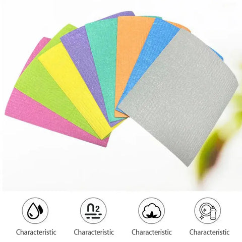 10Pcs Reusable Swedish Dishcloths Eco-Friendly Kitchen Cleaning Towels Cloths Kitchen Towels Household Cleaning Products wiktra