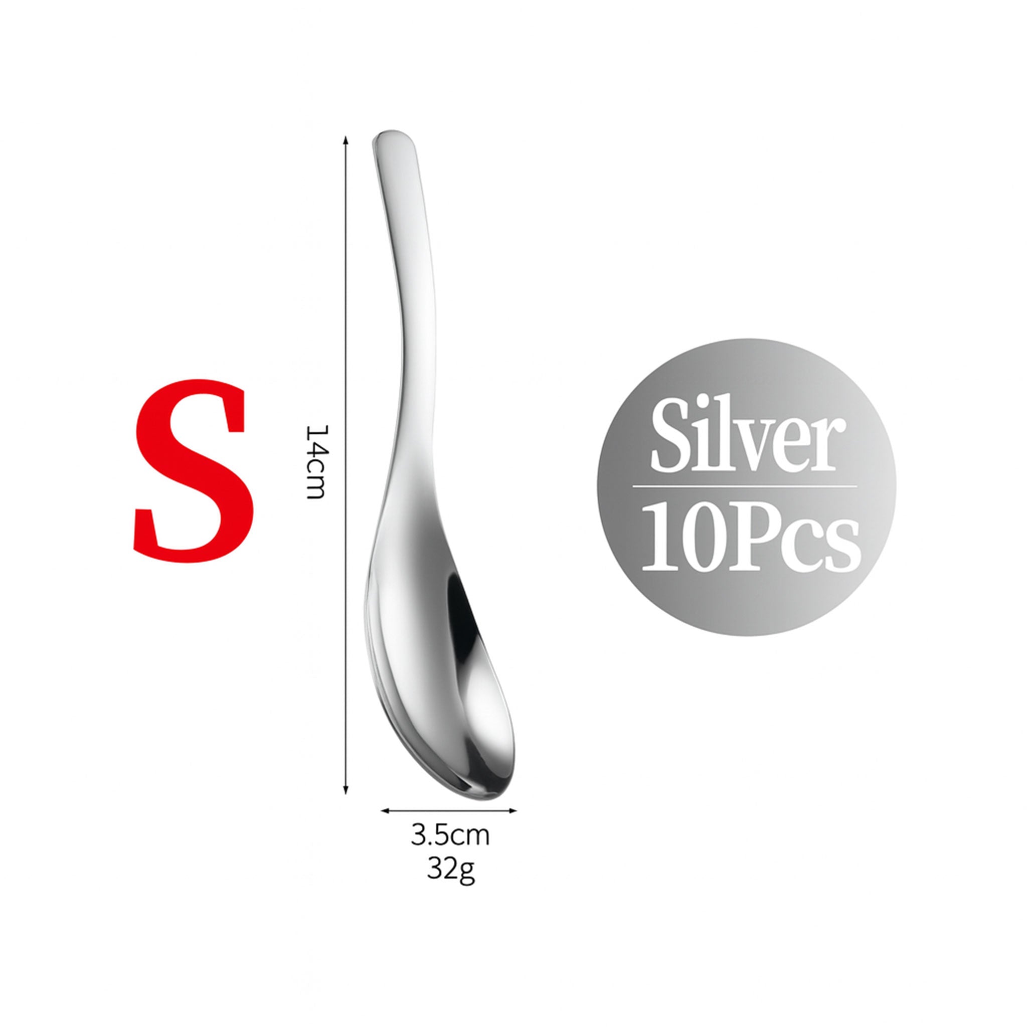 10Pcs Stainless Steel Soup Dessert Spoons
