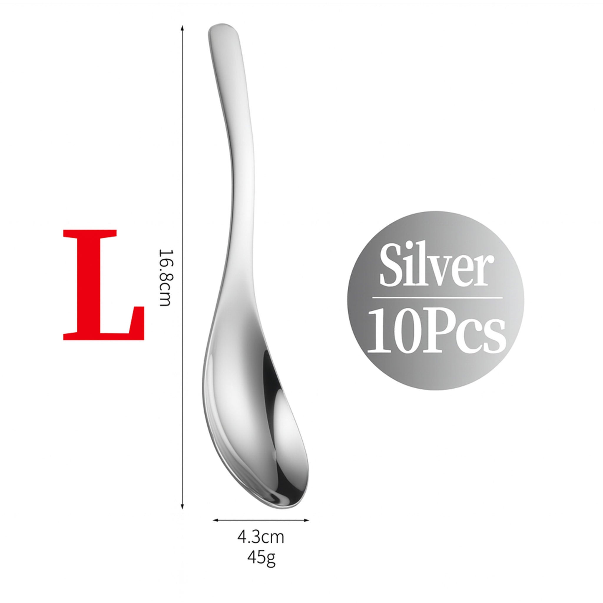 10Pcs Stainless Steel Soup Dessert Spoons
