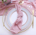 10pcs 30x30cm Cotton Cloth Napkins Gauze Pink Reusable for Wedding Decor Use Dinner Tea Towel Table Village Christmas Napkin - Wiktra