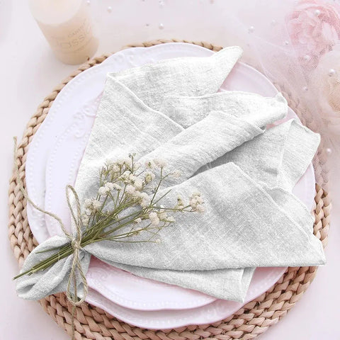 10pcs 30x30cm Cotton Cloth Napkins Gauze Pink Reusable for Wedding Decor Use Dinner Tea Towel Table Village Christmas Napkin - Wiktra