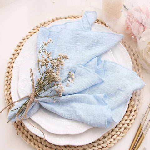 10pcs 30x30cm Cotton Cloth Napkins Gauze Pink Reusable for Wedding Decor Use Dinner Tea Towel Table Village Christmas Napkin - Wiktra