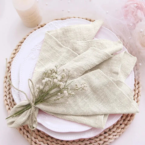 10pcs 30x30cm Cotton Cloth Napkins Gauze Pink Reusable for Wedding Decor Use Dinner Tea Towel Table Village Christmas Napkin - Wiktra