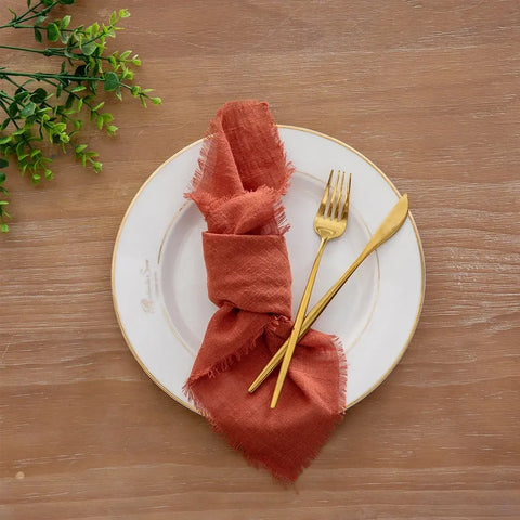 10pcs Cloth Napkins 43x43CM Cotton Gauze Retro Rustic Table Towels Dining Place Mats Linen Fabric Wedding Party Table Decoration - Wiktra