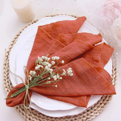 10pcs Cotton Cloth Napkins Gauze Fabric  30x30cm Napkins Pink for Wedding Decor Dinner Tea Towel Table Village Christmas Napkins - Wiktra