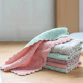 10pcs Dishwashing Cloth Kitchen Cleaning Wipes Household Multipurpose Absorbent Nonstick Oil Fiber Cleaning Cloth wiktra