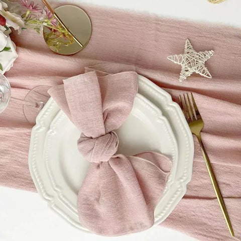 10pcs Handmade Gauze Napkins 30X30cm Cotton Cloth Napkins  Fabric Serviette Gauze Table Towels for Wedding Party Baby Shower Set - Wiktra