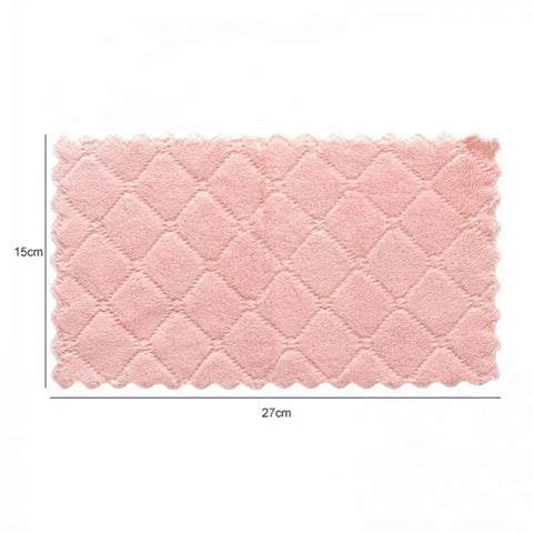 10pcs Kitchen Cloth Dish Towels Printed Double-sided Wipes Super Absorbent Coral Velvet Kitchen Microfiber Dishtowels wiktra