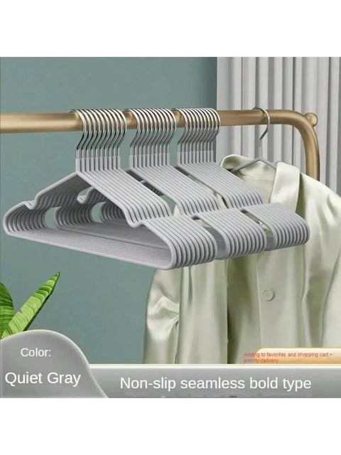 10pcs- Metal Traceless No-slip Clothes Hangers, Durable Strong Clothes Racks, Household Space Saver For Organization Of Bedroom,