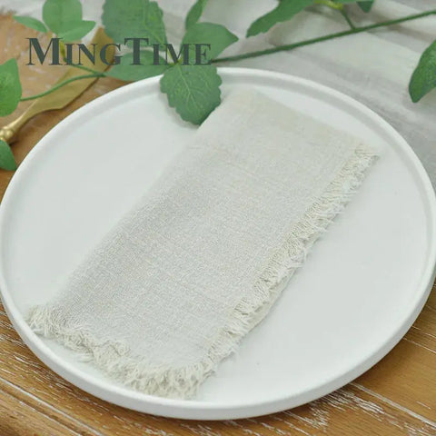 10pcs Napkins Cloth 42*42cm Rustic Cotton Gauze Hanky Tea Towel Dining Place Mats Wedding Restaurant Supplies Linen Table Decor - Wiktra