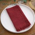 10pcs Napkins Cloth 42*42cm Rustic Cotton Gauze Hanky Tea Towel Dining Place Mats Wedding Restaurant Supplies Linen Table Decor - Wiktra