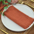 10pcs Napkins Cloth 42*42cm Rustic Cotton Gauze Hanky Tea Towel Dining Place Mats Wedding Restaurant Supplies Linen Table Decor - Wiktra