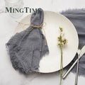 10pcs Napkins Cotton Cloth 41*41cm Rustic Gauze Hanky Tea Towel Dining Place Mats Wedding Supplies Linen Home Table Decor - Wiktra