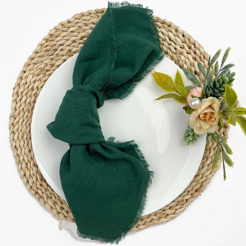 10pcs Sage Green Cloth Napkins Factory Wholesale Serving Cotton Napkins Serviette Gauze Towels Wedding Party Table Decoration/10pcs Napkins - Wiktra