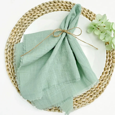 10pcs Sage Green Cloth Napkins Factory Wholesale Serving Cotton Napkins Serviette Gauze Towels Wedding Party Table Decoration/10pcs Napkins - Wiktra