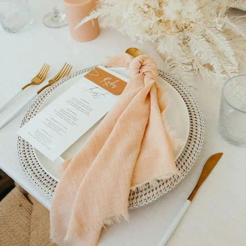 10pcs Wedding decorations cotton napkins 43 x43cm gauze tea towel pale pink cloth napkins countryside style - Wiktra