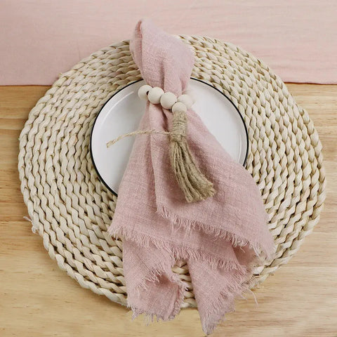 10pcs Wedding decorations cotton napkins 43 x43cm gauze tea towel pale pink cloth napkins countryside style - Wiktra