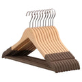 10pcs Wooden Clothes Hanger Non-slip High-end Wooden Hanger Solid Wood Flocked Clothes Hanger Clothes Storage wiktra