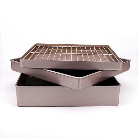 11 Inch Square Shape Non-stick Carbon Steel Baking Pan with Cooling Frame Aluminium Cookie Biscuit Plate Bakey Sheet DIY Kitchen wiktra