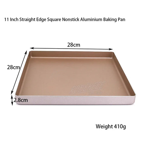 11 Inch Square Shape Non-stick Carbon Steel Baking Pan with Cooling Frame Aluminium Cookie Biscuit Plate Bakey Sheet DIY Kitchen