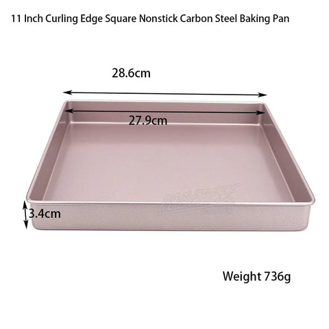 11 Inch Square Shape Non-stick Carbon Steel Baking Pan with Cooling Frame Aluminium Cookie Biscuit Plate Bakey Sheet DIY Kitchen