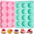 12 Cavity Silicone Chocolate Cookie Molds, Non-Stick Round Cylinder Chocolate Covered Oreo Molds for Mini Cake Pucks, Jelly wiktra