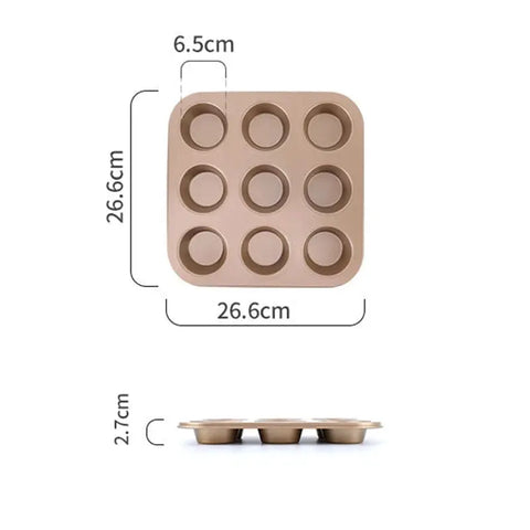 4/6/12 Cup Cupcake Pan Muffin Tray Cupcake Mold Muffin Pan Carbon Steel Baking Pan Non Stick Bakeware Biscuit Pan Microwave Cake