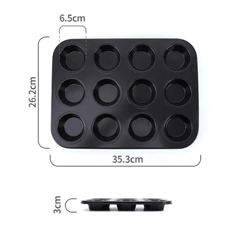 4/6/12 Cup Cupcake Pan Muffin Tray Cupcake Mold Muffin Pan Carbon Steel Baking Pan Non Stick Bakeware Biscuit Pan Microwave Cake