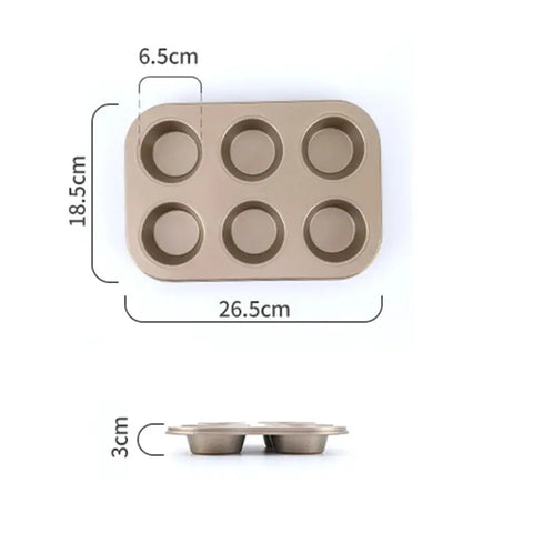 4/6/12 Cup Cupcake Pan Muffin Tray Cupcake Mold Muffin Pan Carbon Steel Baking Pan Non Stick Bakeware Biscuit Pan Microwave Cake