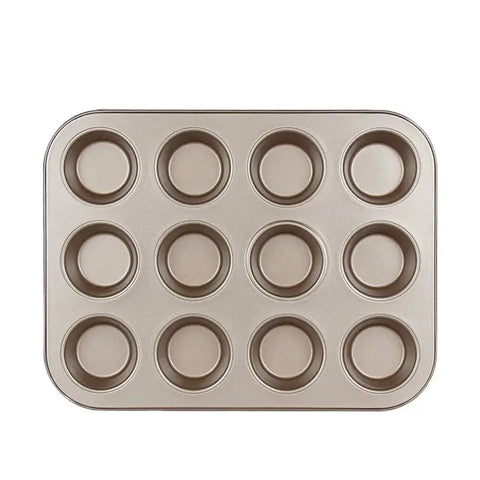 12 Cup Cupcake Pan Muffin Tray Cupcake Mold Muffin Pan Carbon Steel Baking Pan Non Stick Bakeware Biscuit Pan Microwave Cake wiktra