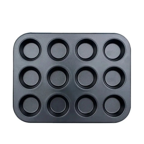 12 Cup Cupcake Pan Muffin Tray Cupcake Mold Muffin Pan Carbon Steel Baking Pan Non Stick Bakeware Biscuit Pan Microwave Cake wiktra