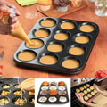 12-Cup Round Cupcake Pan Muffin Tray Cupcake Molds Muffin Pan Bakeware Non-Stick Bakeware Heavy Duty Carbon Steel Pan Muffin Tin wiktra