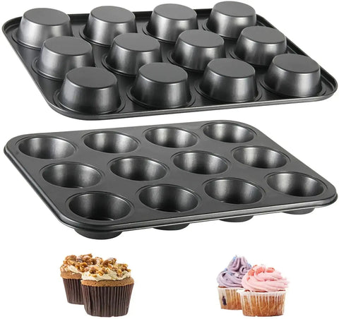 6/12 Cups Cupcake Mold Muffin Pan  Square Cupcake Pan Muffin Tray  Carbon Steel Baking Pan Non Stick Bakeware 657 wiktra