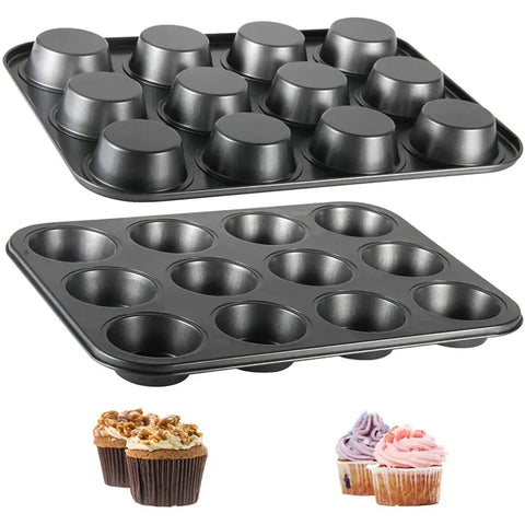 6/12 Cups Cupcake Mold Muffin Pan  Square Cupcake Pan Muffin Tray  Carbon Steel Baking Pan Non Stick Bakeware 657 wiktra