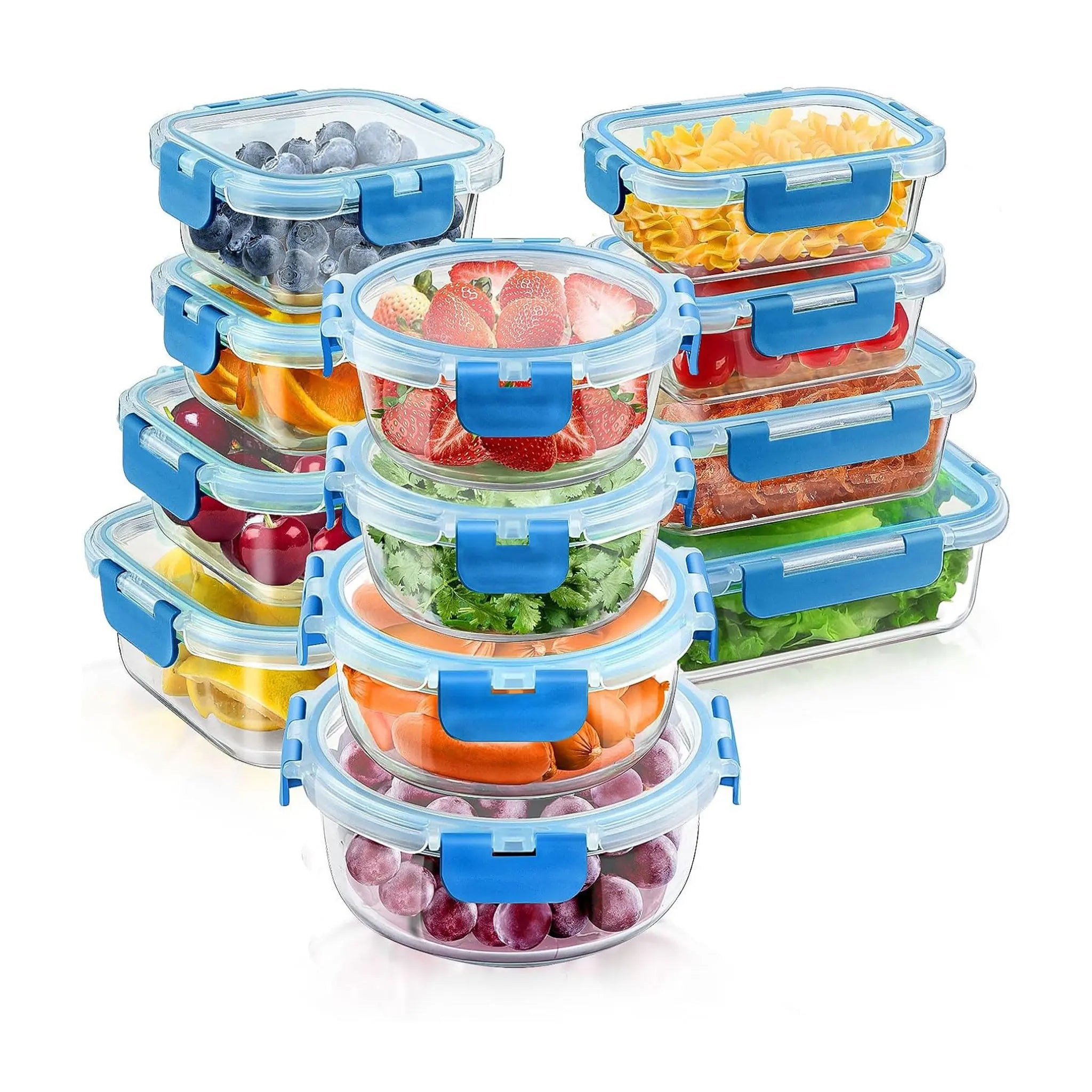 12-Piece Detachable Glass Lunch Box Set