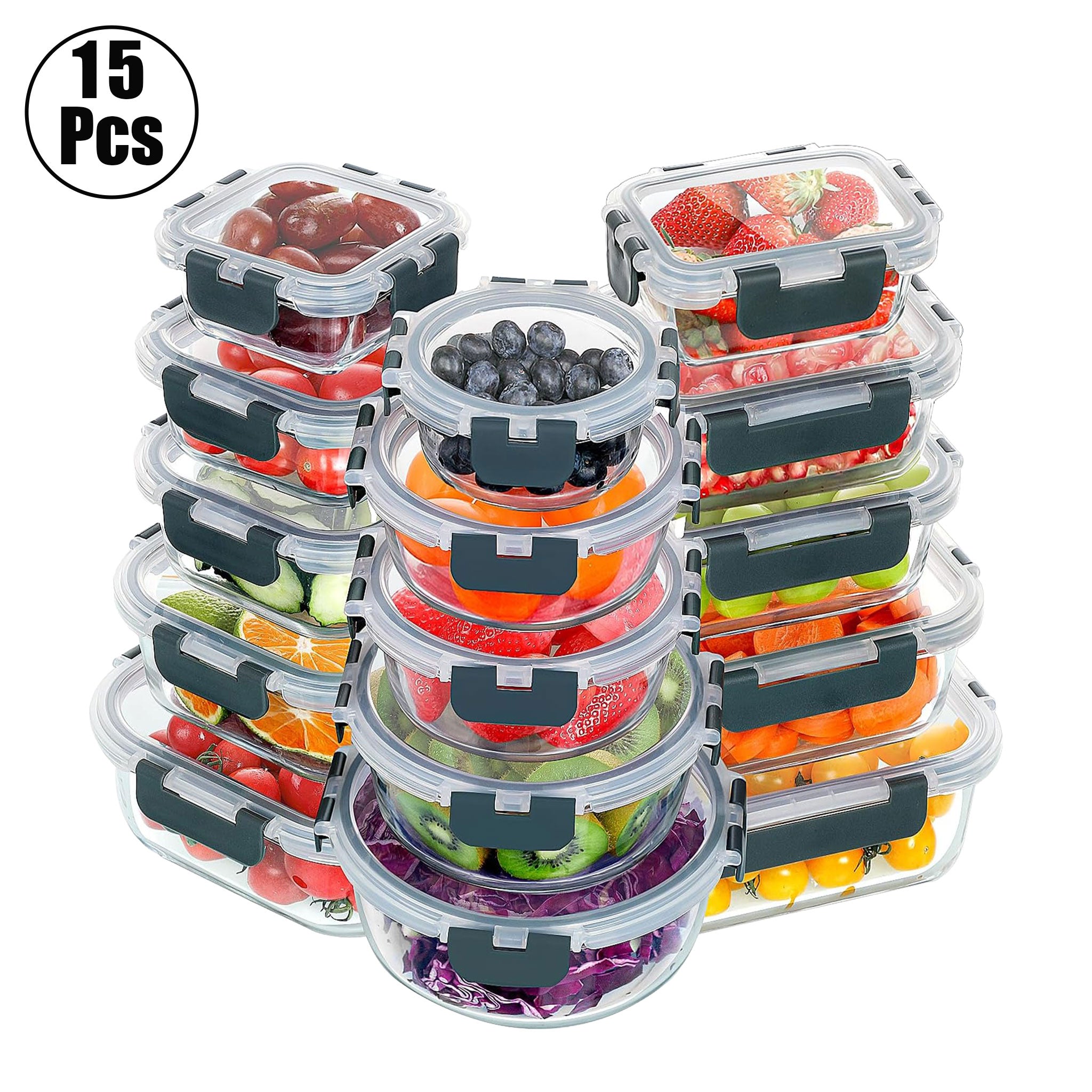 12-Piece Detachable Glass Lunch Box Set
