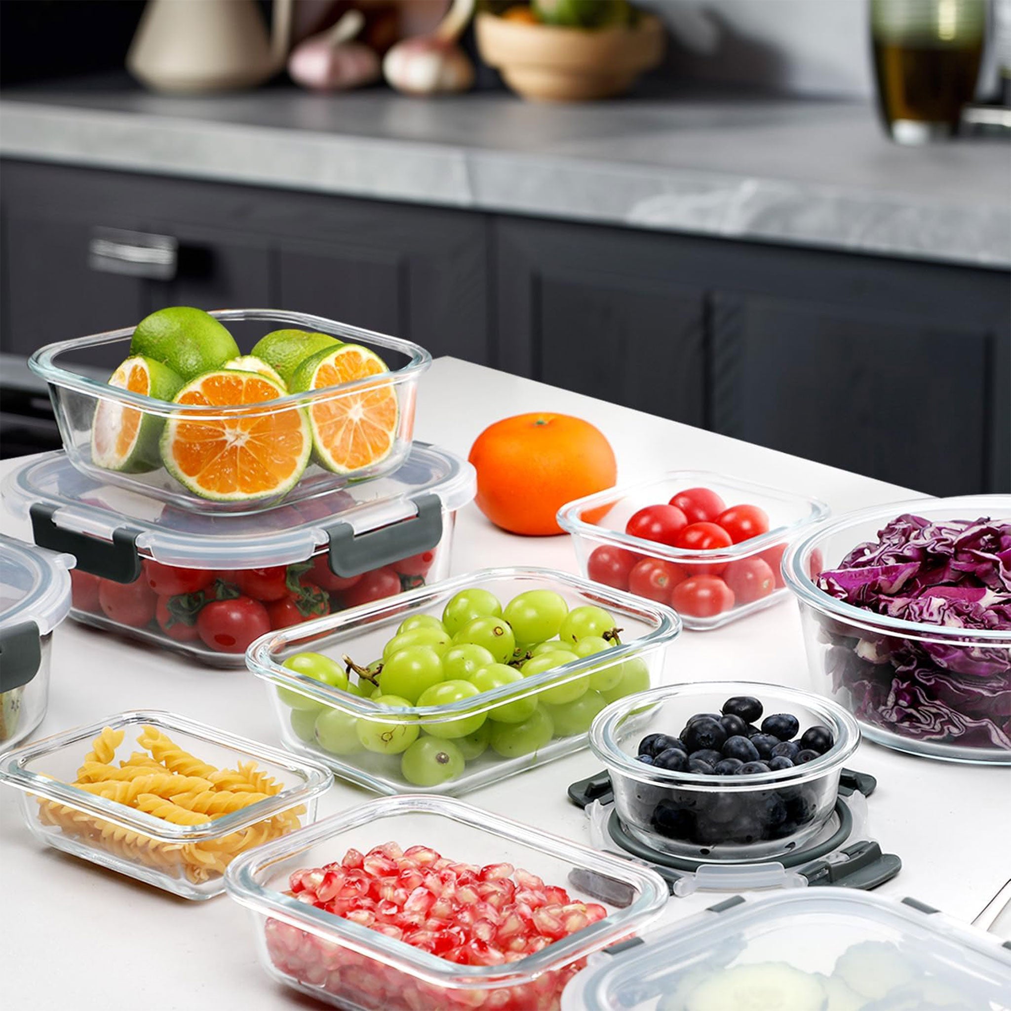 12-Piece Detachable Glass Lunch Box Set