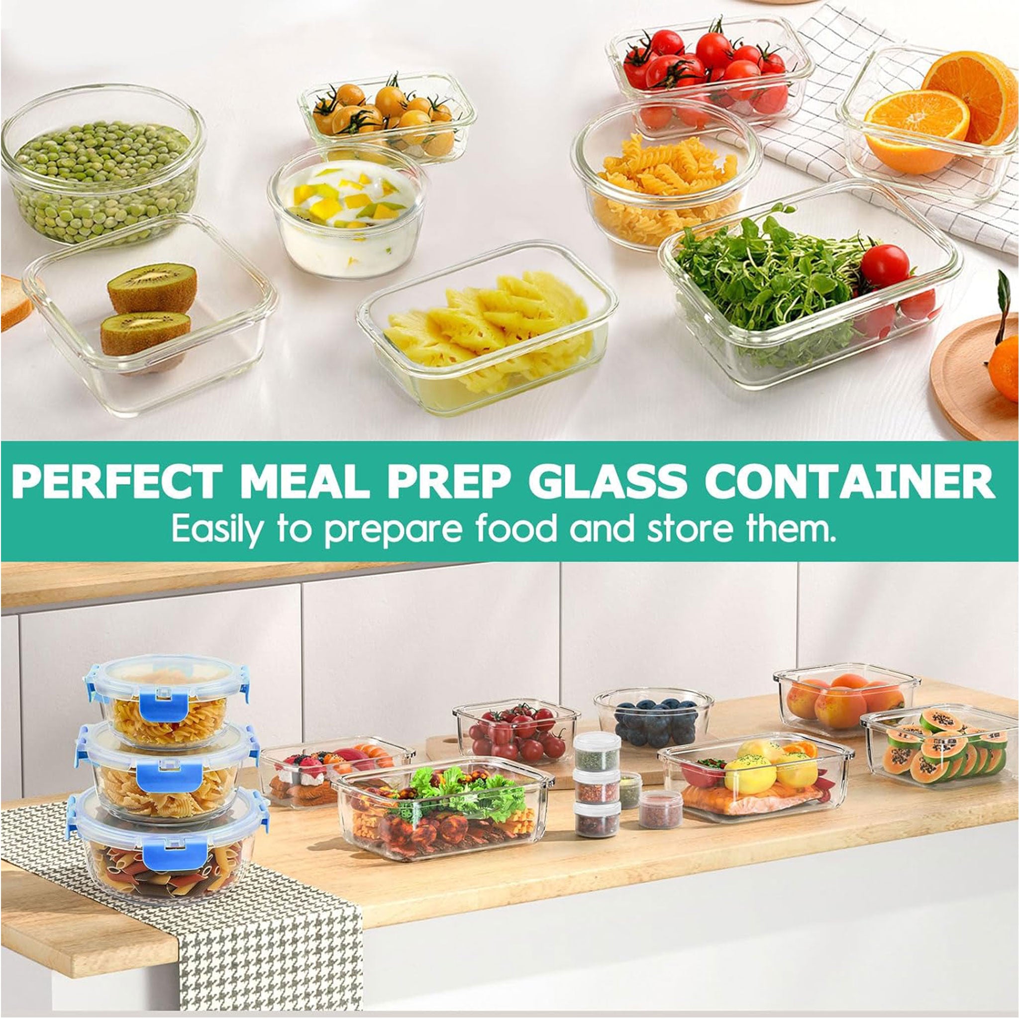 12-Piece Detachable Glass Lunch Box Set