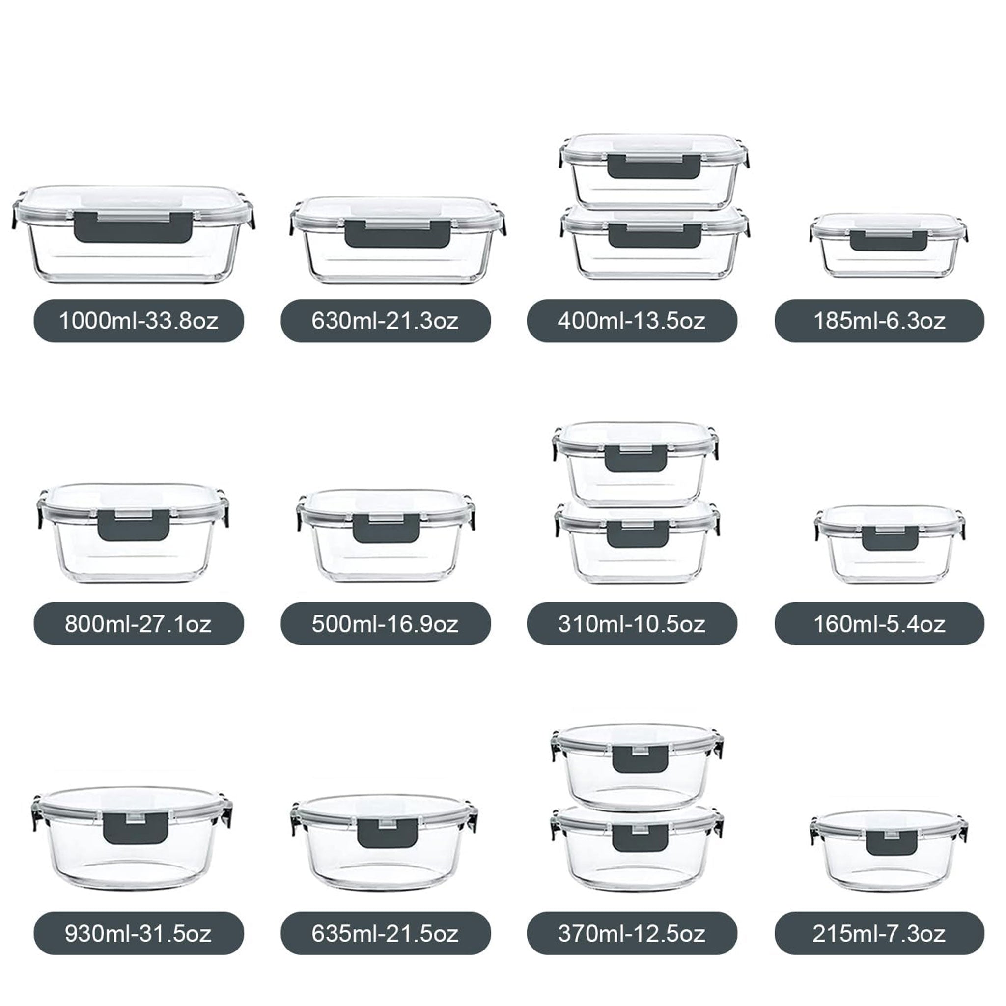 12-Piece Detachable Glass Lunch Box Set