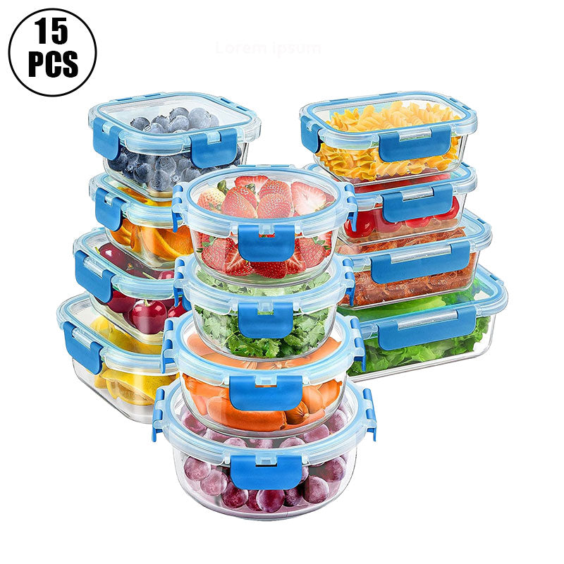 12-Piece Detachable Glass Lunch Box Set
