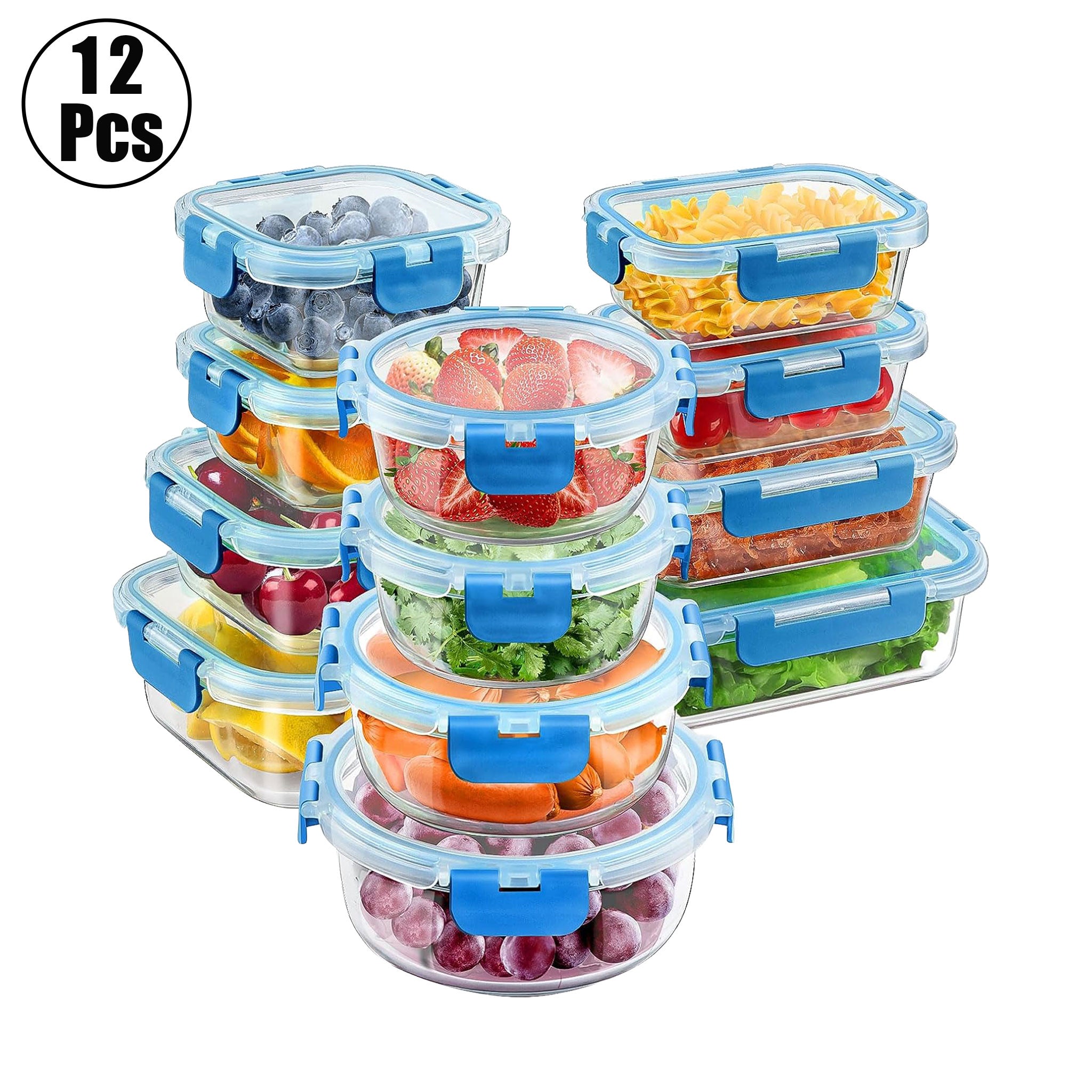 12-Piece Detachable Glass Lunch Box Set