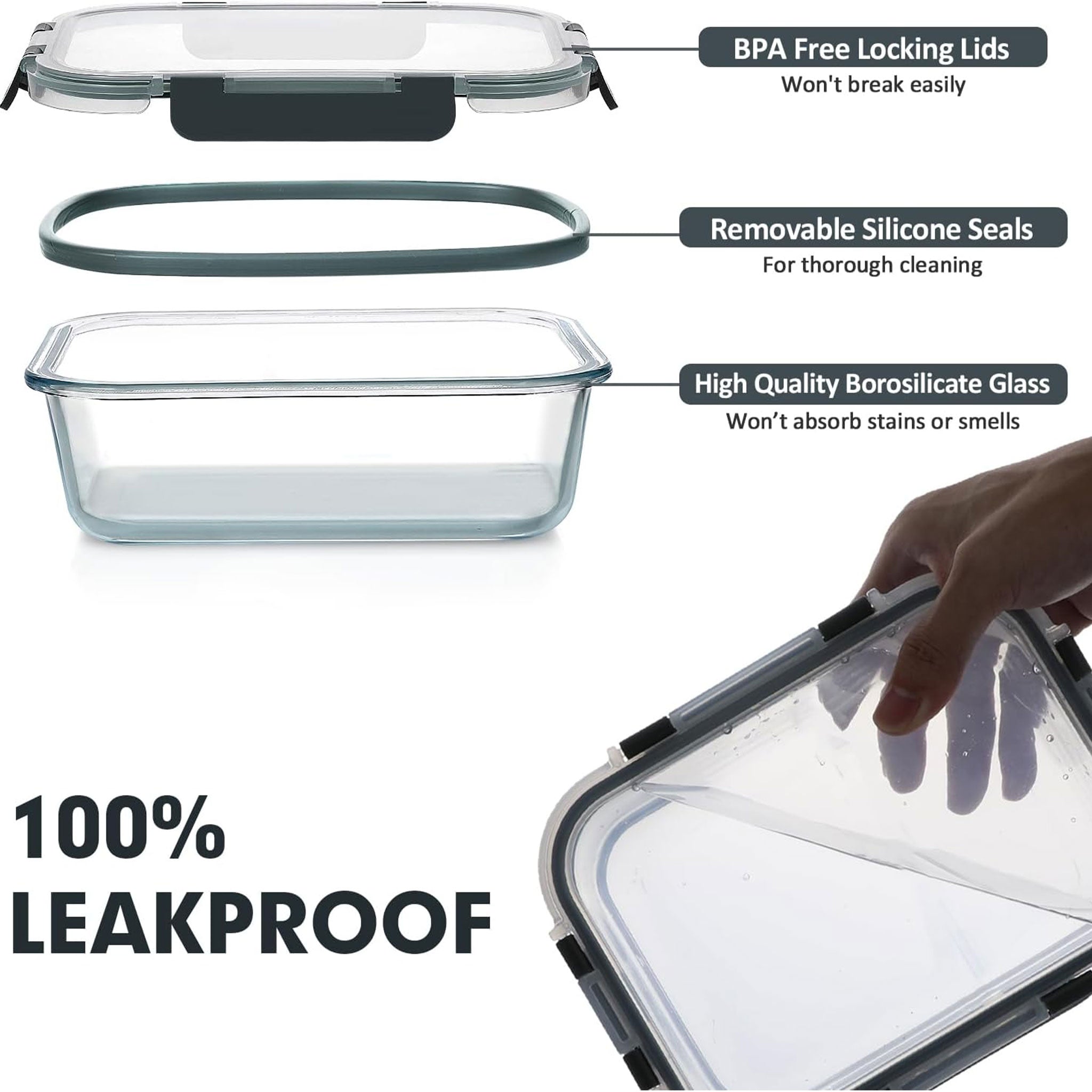 12-Piece Detachable Glass Lunch Box Set