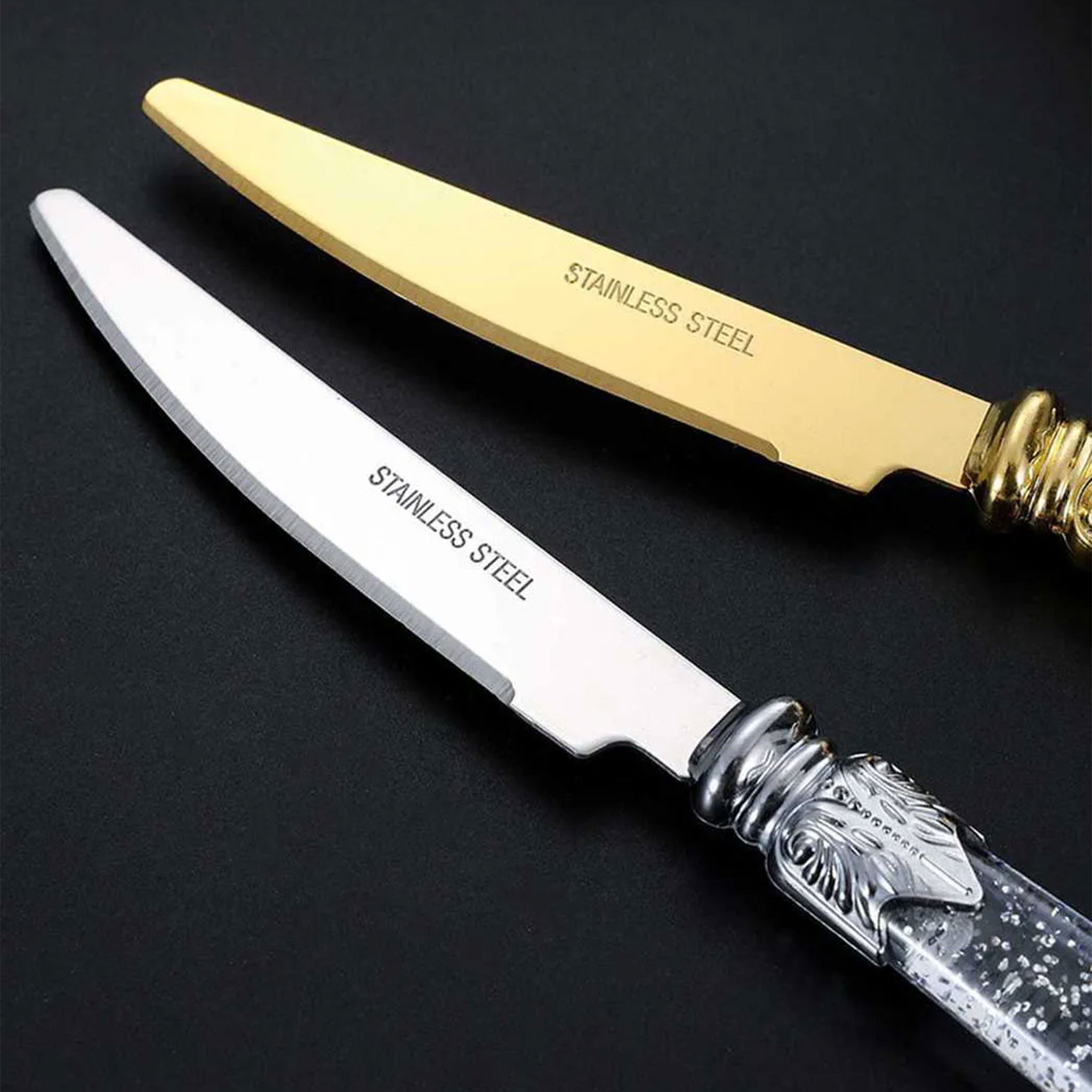 12-Piece Silver & Gold Cutlery Gift Set – Knives, Forks & Spoons