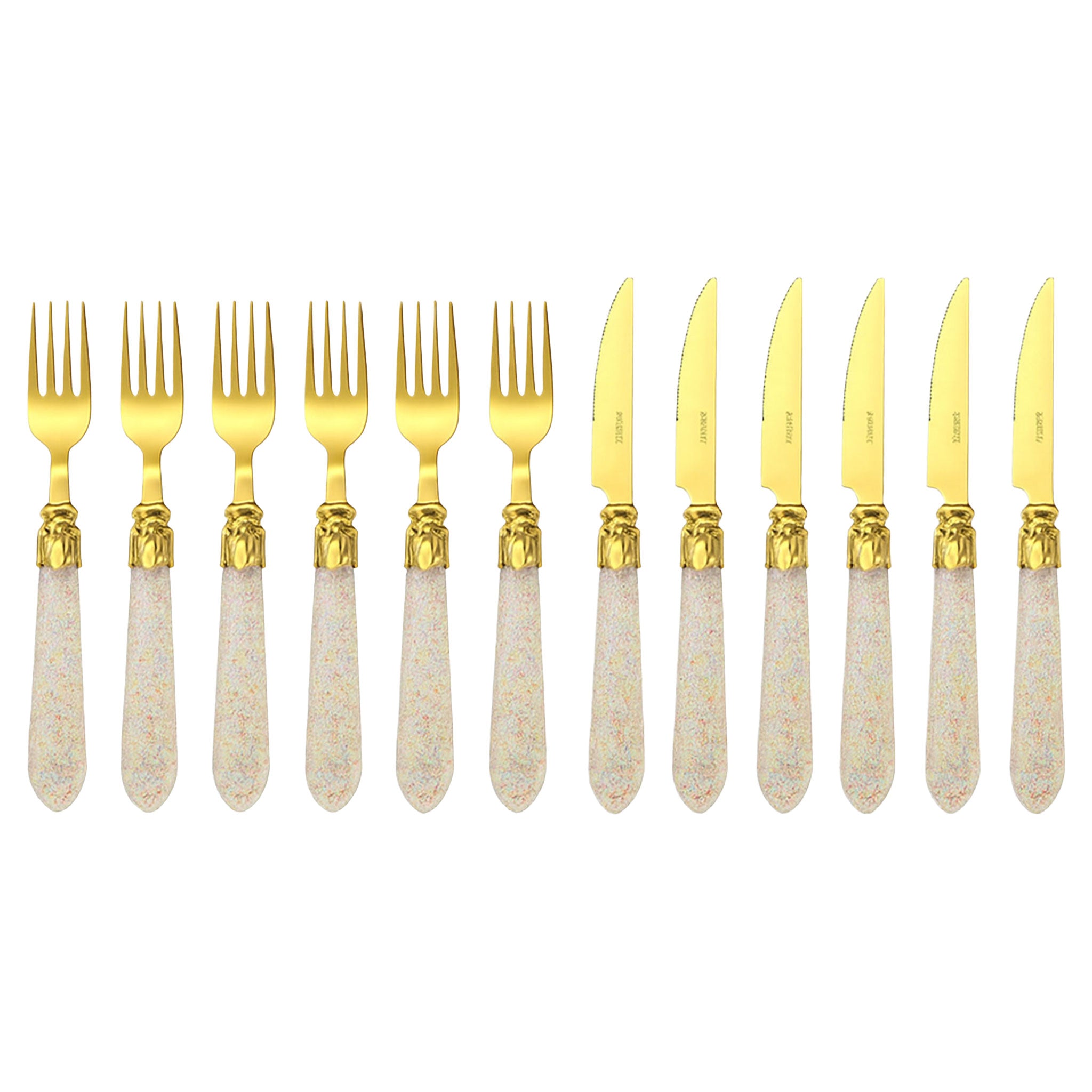 12-Piece Silver & Gold Cutlery Gift Set – Knives, Forks & Spoons