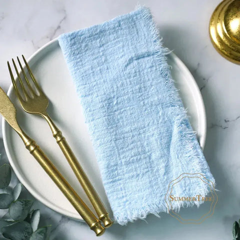 12PCS Napkins 41x41cm Cotton Cloth Gauze Retro Burr Rustic Kitchen Towel Dining Place Mat Wedding Party Linen Napkin Table Decor - Wiktra