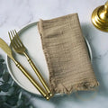 12PCS Napkins 41x41cm Cotton Cloth Gauze Retro Burr Rustic Kitchen Towel Dining Place Mat Wedding Party Linen Napkin Table Decor - Wiktra