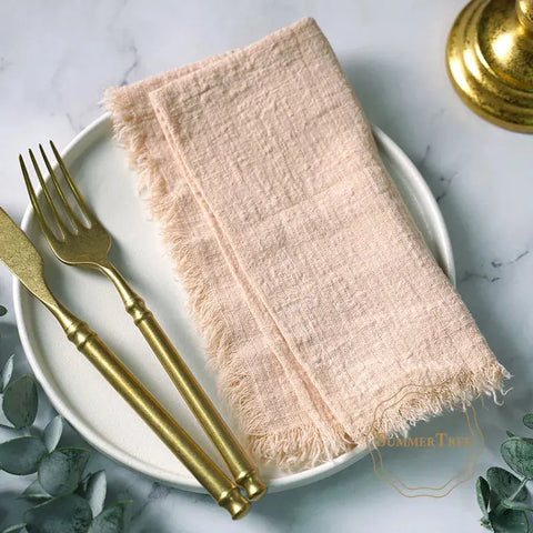 12PCS Napkins 41x41cm Cotton Cloth Gauze Retro Burr Rustic Kitchen Towel Dining Place Mat Wedding Party Linen Napkin Table Decor - Wiktra