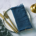 12PCS Napkins 41x41cm Cotton Cloth Gauze Retro Burr Rustic Kitchen Towel Dining Place Mat Wedding Party Linen Napkin Table Decor - Wiktra